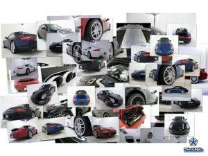 Collage of Porsche photos